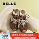 百麗（Belle）董璇同款流心糖阿甘鞋女德訓鞋新款商場(chǎng)運動(dòng)風(fēng)休閑鞋E7H1DCM5預售 棕色 （4.5CM增高） 37 (235mm)