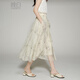 晚白【新品】2026年春款仙氣輕盈印花半裙萊賽爾天絲清爽大擺半身裙 花色 L