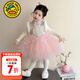 G.duck小黃鴨童裝公主裙女童連衣裙冬季新中式蛋糕裙兒童裙子加絨拜年服 粉色 140 建議9~10歲【130-140cm】cm