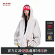 BJHG不計后果美式休閑衛衣男款春季暖皮針織開(kāi)衫寬松蝙蝠袖連帽外套女 奶昔白 S