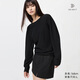 優(yōu)衣庫女裝3D棉質(zhì)圓領(lǐng)針織衫/毛衣毛衫482974 09 黑色 L