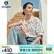 Navigare意大利小帆船女士襯衫25夏季新品時(shí)尚波點(diǎn)短袖襯衣百搭顯瘦上衣 冰川白 M