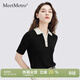 MeetMetro瑪依爾學(xué)院風(fēng)減齡針織T恤女2026夏季新款修身短袖上衣 黑色 M