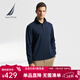 諾帝卡（NAUTICA）【商場(chǎng)同款】秋冬新款珠地磨毛柔軟保暖長(cháng)袖POLO衫男 藏青4NV 2XL