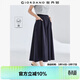 佐丹奴山系裙褲女純棉高腰闊腿褲口袋松緊腰薄款七分褲女05424302