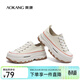 奧康（Aokang）女鞋春季新款系帶百搭帆布鞋日系波浪底增高大頭休閑鞋 米色1234322085 36