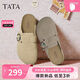 他她（TATA）女鞋勃肯鞋百搭鞋子拖鞋休閑鞋CF702DM5 杏色 37