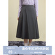 獨束大碼女裝簡(jiǎn)約知性半身裙女2024冬裝新款高腰顯瘦遮胯A字裙子 巖灰 M (尺碼：1) (尺碼：1)