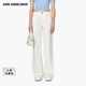 ANN ANDELMAN官方直營(yíng)2026新款基礎款白色牛仔褲棉質(zhì)褲腳毛邊直筒闊腿褲 白色 XS