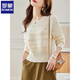 羅蒙（ROMON）針織衫女裝2024新款秋冬高級感氣質(zhì)短款毛衣女白色時(shí)尚的打底上衣 米白 S