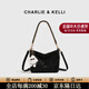 CHARLIE&KELLI CK品牌輕奢包包女款單肩包女士水桶包手提斜挎鏈條包2026新款 黑色【京倉配送 贈專(zhuān)柜禮袋】