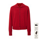 麥檬【立領(lǐng)兩穿】MM復古軟糯0壓感羊毛羊針織衫開(kāi)衫上衣26新品 翻領(lǐng)-紅色5H1930661 M