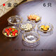 點(diǎn)特輕奢金邊透明玻璃水果盤(pán)小精致客廳家用零食盤(pán)糖果盤(pán)子點(diǎn)心盤(pán)碟子 14.8cm喇叭花金邊（6只）