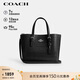 蔻馳（COACH）女士鱷魚(yú)紋壓花皮革手提單肩斜挎包黑色CW017禮物