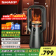 夏普SHARP石墨烯取暖器家用5D焰火暖風(fēng)機智能語(yǔ)音輕音低噪無(wú)葉暖風(fēng)機家用電暖霧化加濕HX-FR228B-H 智能語(yǔ)音+石墨烯+5D焰火
