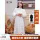 兩三事白色打底連衣裙2025冬季高領(lǐng)小個(gè)子蕾絲內搭長(cháng)裙白雪公主 杏色 S