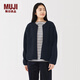 MUJI女式 長(cháng)毛抓絨 夾克 女短外套 25年冬季 搖粒絨女裝 BB2T9C5A 深藏青色 M (160/84A)