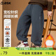 ASK JUNIOR兒童褲子男童2025冬加厚保暖中大童長(cháng)褲運動(dòng)衛褲青少年 深灰 170