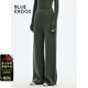 BLUE ERDOS針織長(cháng)褲女裝秋冬簡(jiǎn)約百搭純色毛絨混紡松緊腰拖地褲 軍綠 M