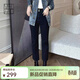 美洋（MEIYANG）升級版修容筆牛仔褲 百搭小黑褲高腰彈力直筒九分褲 黑色 L