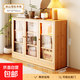 實(shí)木落地置物柜格子柜防塵收納儲物柜矮柜自由組合書(shū)架幼兒園書(shū)柜 高透亞克力3門(mén)【無(wú)漆松木】90CM