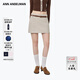 ANN ANDELMAN【明星同款】官方直營(yíng)高腰a字半身裙女包臀修身配腰帶毛呢短裙子 杏色 XS