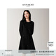 玖姿·安娜蔻優(yōu)雅千金風(fēng)燙鉆羊毛針織連衣裙小黑裙女2025冬季新款 素黑 M