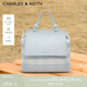 CHARLES&KEITH時(shí)尚拼色編織雙肩背包女生日禮物新年禮物送女友CK11-60782356 Sea Salt Blue海鹽藍/米色 R