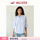HOLLISTER小海鷗圖案美式經(jīng)典款三?？酆?jiǎn)約百搭襯衫女裝340-6043 藍色條紋 S (165/84A)