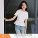 香影粉色減齡t恤女正肩2025夏季新款顯瘦棉質(zhì)甜美風(fēng)圓領(lǐng)短袖上衣 白色 M 160/84A/95-110斤