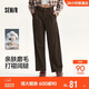 森馬（Semir）休閑褲女純棉打褶闊腿褲腰帶秋復古磨毛長(cháng)褲顯腿長(cháng)101524127005A