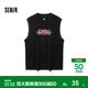 森馬背心男寬肩無(wú)袖t恤青少年寬松運動(dòng)坎肩夏季內搭上衣潮流印花 黑色90001 M