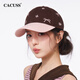 CACUSS帽子女春夏鴨舌帽蝴蝶結刺繡棒球帽顯臉小遮陽(yáng)帽女棉質(zhì)撞色 粉咖