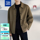 唐獅（TonLion）2025秋冬男翻領(lǐng)車(chē)明線(xiàn)凈色毛呢外套