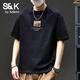班尼路S&K系列純棉印花短袖T恤夏季新款寬松型男士休閑圓領(lǐng)半袖體恤男裝 黑色【純棉】 2XL 推薦135-150斤