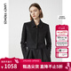 朗姿復古修身小香風(fēng)肌理感氣質(zhì)上衣女秋季新款高級感短外套 黑色 M