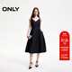 ONLY秋季優(yōu)雅中長(cháng)裙收腰傘裙V領(lǐng)吊帶連衣裙女|124407007 H1Z 黑色 S (160) 80A