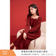 香影新年氛圍感紅色針織連衣裙女2026春季新款長(cháng)款過(guò)膝收腰毛衣裙 紅色 XL
