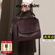 Marie Claire【明星推薦】輕奢包包女包女士手提單肩斜挎包生日禮物送女友老婆 咖啡色 品牌禮盒裝        贈送品牌口紅