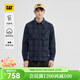 卡特（CAT）新品男士搖粒絨格抗靜電工裝簡(jiǎn)約棉襯衫商場(chǎng)同款 藏青色 XL