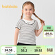 巴拉巴拉童裝寶寶短袖女童T恤兒童上衣夏裝正肩內搭繡花 黑白色調00491 110