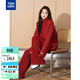 唐獅2025秋女高領(lǐng)凈色豎坑條毛線(xiàn)衫套裝