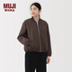MUJI女式 蓬松棉服 夾克衫 外套女款棉衣 25年冬季 女裝 BD117A5A 深棕色 S (155/80A)