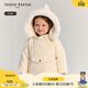 Teenie Weenie Kids小熊童裝秋冬女寶純色三防可愛(ài)精靈帽羽絨服 米白色 100 cm 充絨量82g