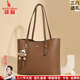 袋鼠卡拉38節送奢侈品包包女包2026新款時(shí)尚百搭軟皮單肩包女包媽媽托特包 可可棕（禮盒裝+掛件+手包卡包） 大包長(cháng)32-厚11-高28厘米