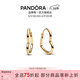 潘多拉（PANDORA）[女神節禮物]不對稱(chēng)心形耳環(huán)金色現代摩登愛(ài)心設計極簡(jiǎn)生日禮物 1 均碼