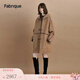Fabrique寬松版型貝貝羊駝毛牛角扣中長(cháng)款毛呢大衣女冬季新品 暖駝色 S