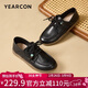 意爾康皮鞋厚底女簡(jiǎn)約樂(lè )福鞋護士媽媽舒適工作單鞋 27015W 黑色 38