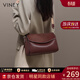 viney牛皮單肩包包女包斜挎包品牌托特包生日禮物送女友老婆 【酒咖色】高檔實(shí)用洋氣高檔枕頭包 時(shí)尚輕奢ck風(fēng)休閑包