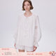 Fabrique【劉亦菲同款】鏤空繡襯衫短褲套裝女新款度假風(fēng)蕾絲套裝 白 S （S/P）